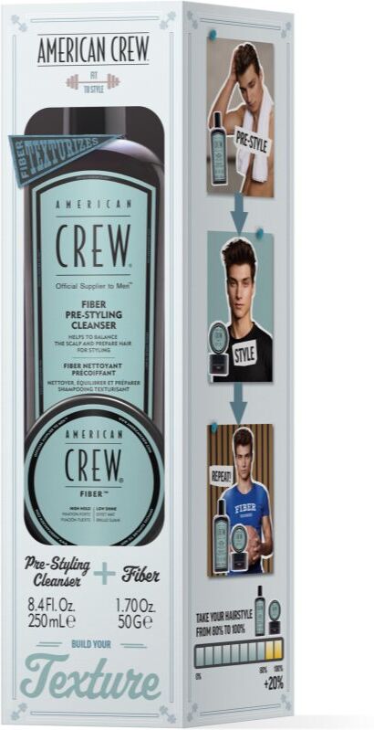 American Crew Fiber Duo - Giftset coffret cadeau pour cheveux pour homme 1 pcs