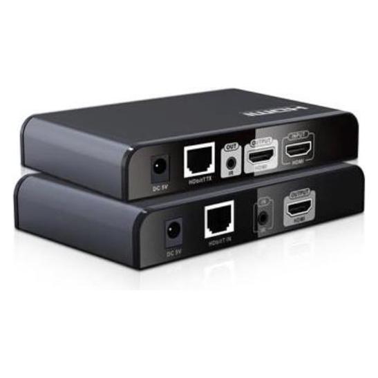 PremiumCord HDMI extender na 120m přes LAN, over IP, HDBitT, lokální HDMI výstup (Extender) (khext120-9)