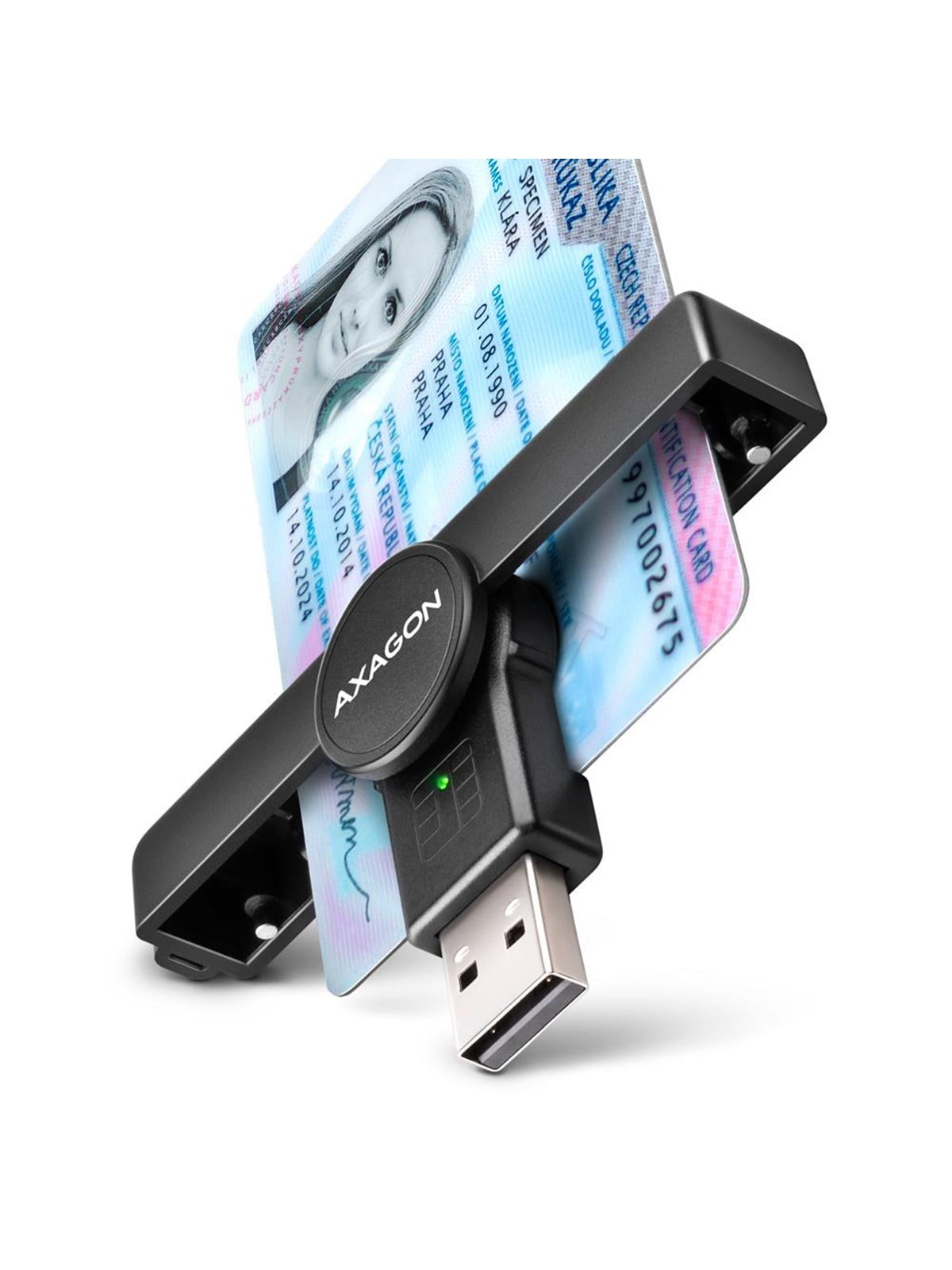 AXAGON USB-A Smartcard- / ID-Karten-Taschenleser