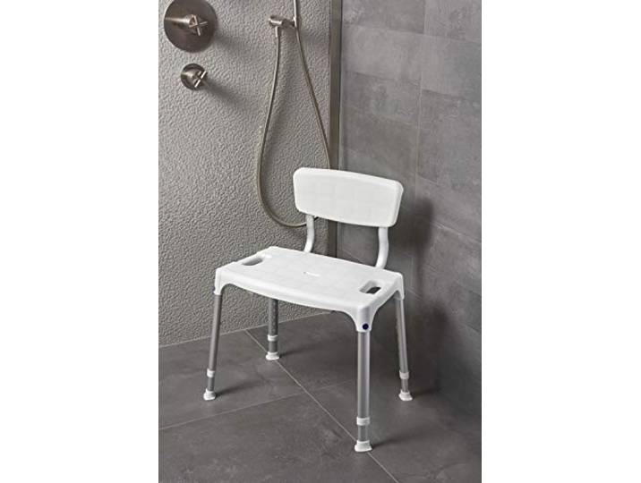 SecuCare - AD162641 - douchestoel synthetisch/aluminium met rugleuning, 39 cm - 54 cm