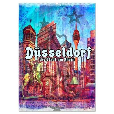 Düsseldorf die Stadt am Rhein (Wandkalender 2027 DIN A2 hoch), CALVENDO Monatskalender