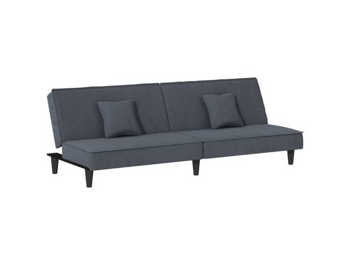 BEST-HOME SOFA-SALON - UU - Canapé-lit - gris foncé Velours HH237