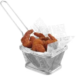 HENDI Miniatur-Frittierkörbe stapelbar, 130x115x(H)80mm
