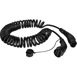 LOGILINK EVC0112 - Typ 2 Kabel, für E-Fahrzeuge, 22 kW, 5 m, Spiral