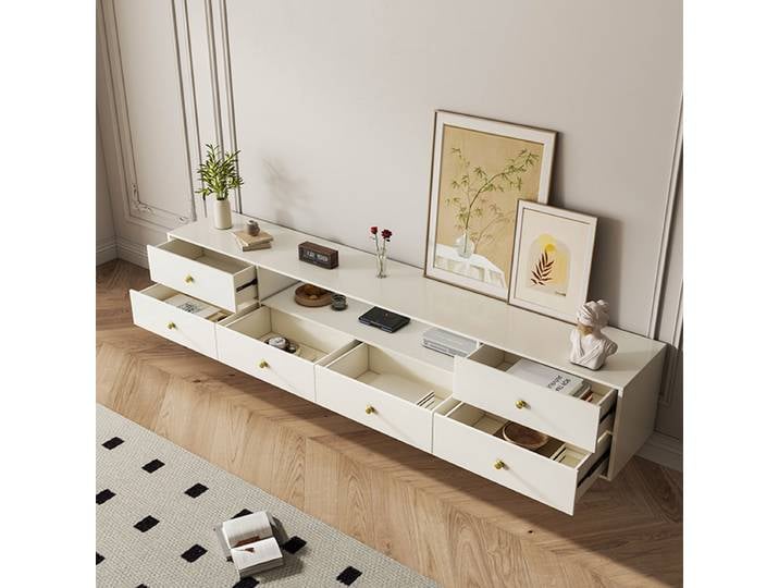 Meuble TV Minimaliste Design Premium Nordique Moderne, Meuble TV Unique et Glamour pour Salon