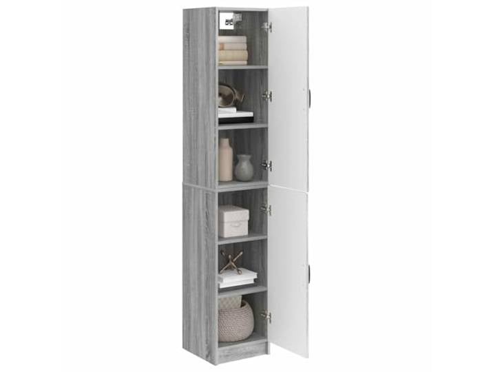 KTHLBRH 2-teiliges Schrank-Set Sonoma grau Holz technisch 4 Einlegeböden, 2 Türen, 20 kg pro Regal, Schrank und Schrank, Montage erforderlich