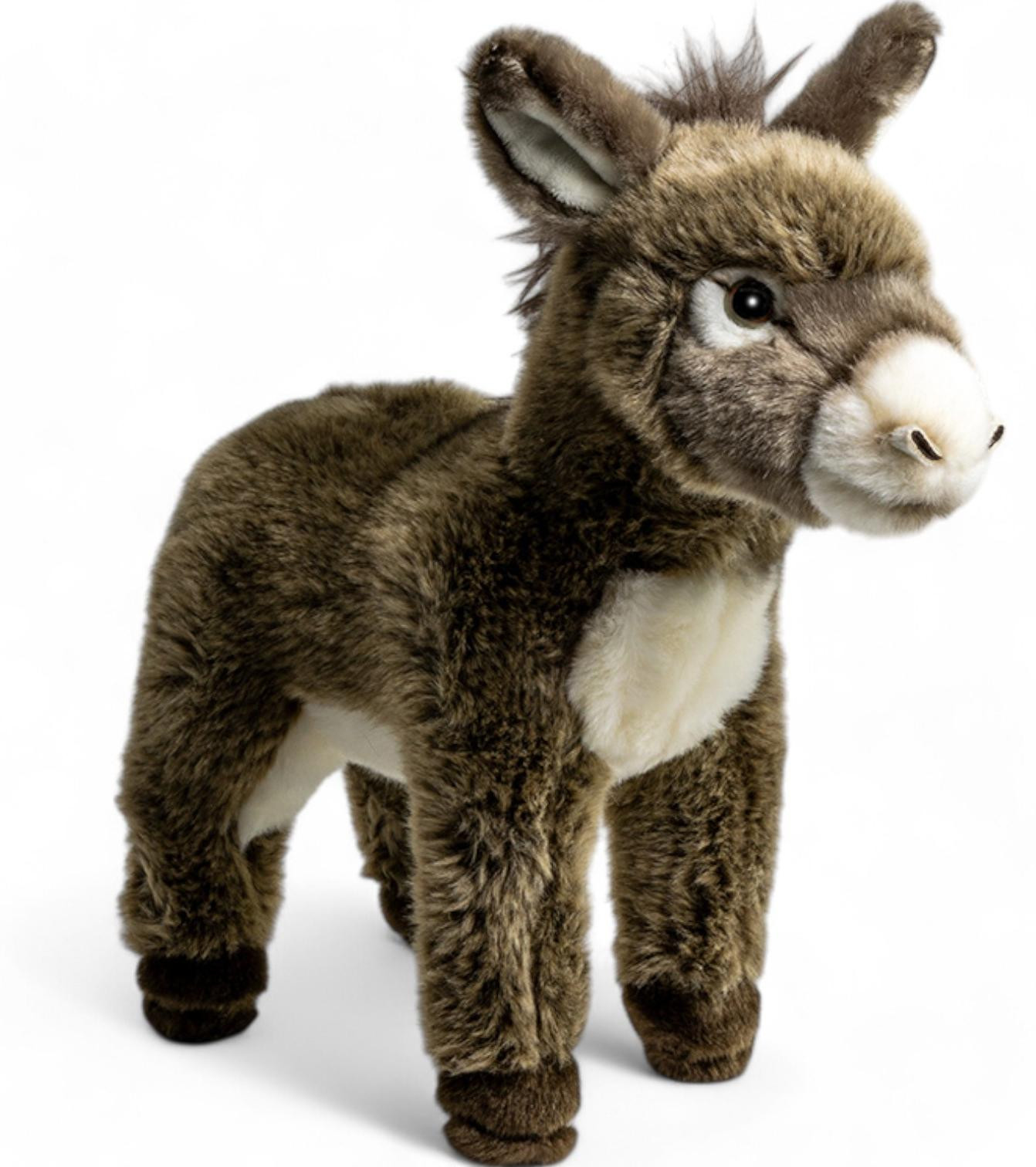 Carl Dick pluche ezel knuffel, grijs-bruin, 28 cm