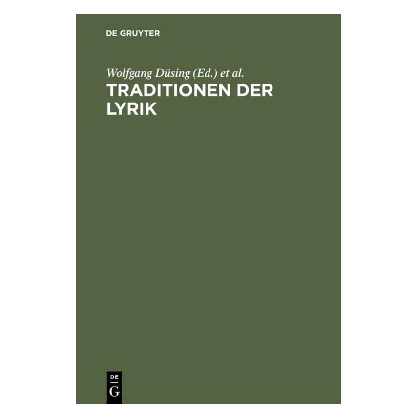 De Gruyter Traditionen der Lyrik (Deutsch, 1997) (67827537)