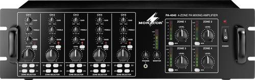 Monacor PA-4040 ELA-Verstärker 40W 4-Zonen
