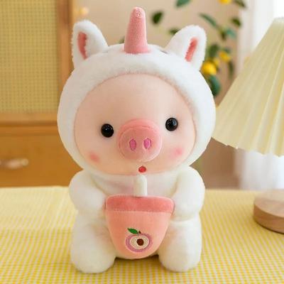 Uplifted Finds Cartoon Animal Transformation Milk Tea Pig Plush Toy unicorn