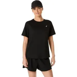 ASICS Damen T-Shirt CORE SS TOP, Größe XL in Schwarz Schwarz