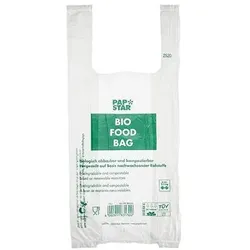 Papstar Hemdchen-Tragetasche, aus Bio-Folie, transparent, Lebensmittelverpackung, Transparent