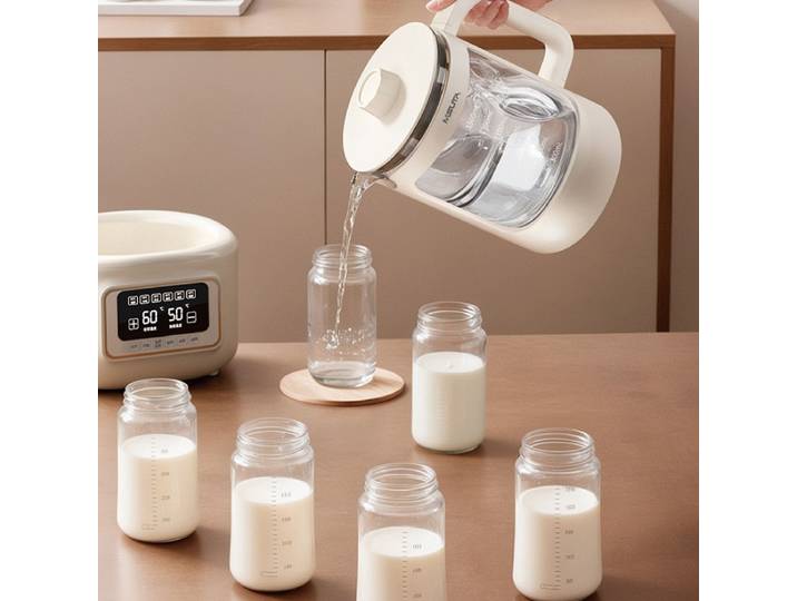 Pot de santé multifonction 1,5 l, contrôle de la température, régulateur de lait thermostatique pour nourrissons, bouilloire électrique, théière à fleurs en verre pour la maison
