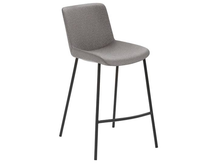 Novel Barhocker, Grau, Metall, Rundrohr, 48x93x50 cm, Esszimmer, Barmöbel, Barhocker