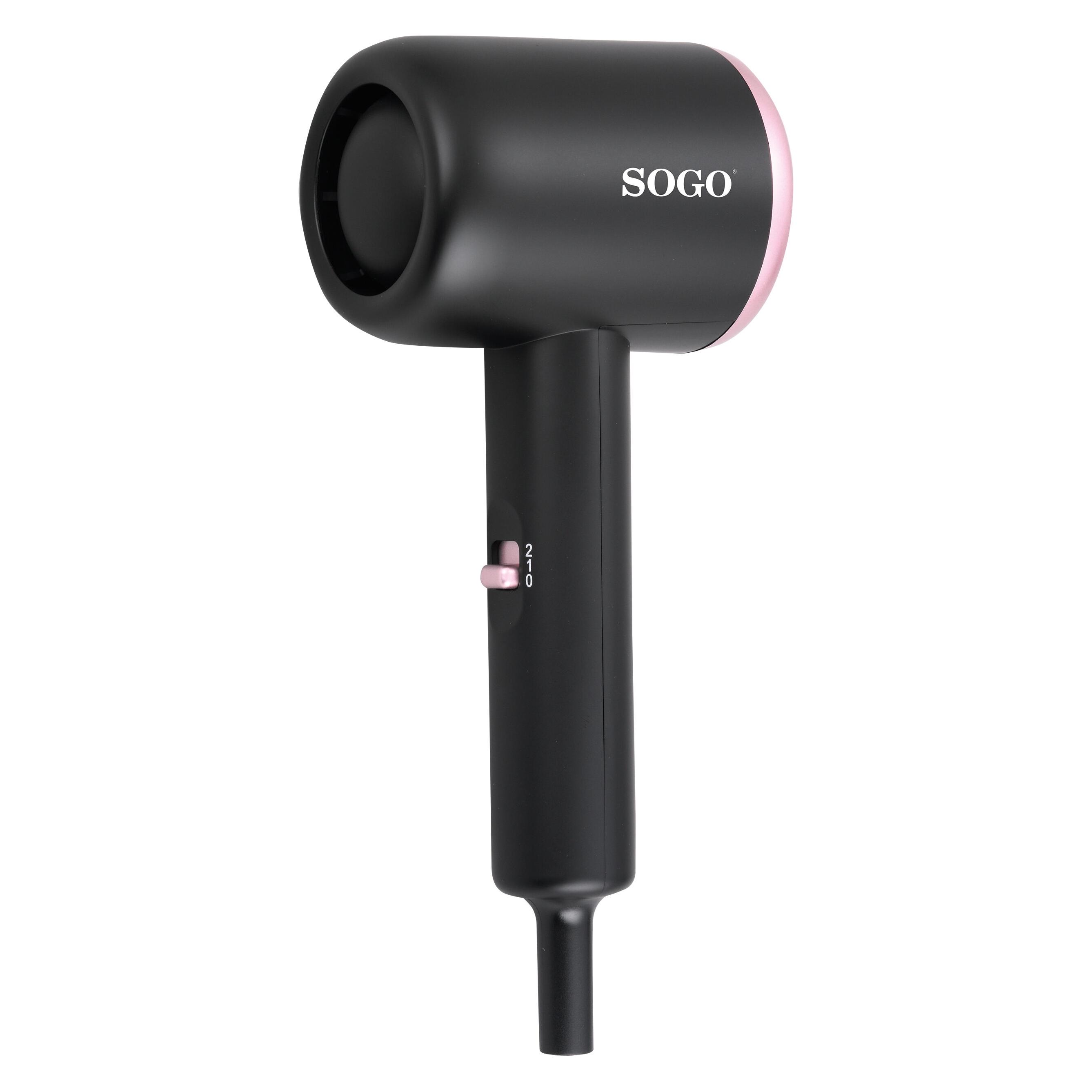 Sogo Travel Hair Dryer with DC Motor - 1000w, Black - Pink (1000 W) (SOGO108)