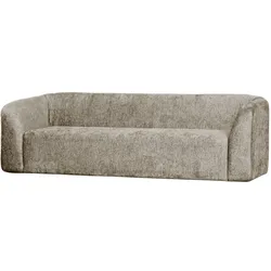 Sofa Sloping 3-Sitzer aus Struktursamt, modern, creme Wheatfield, weich gepolstert, pflegeleicht