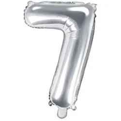 Folienballon silber Zahl 7