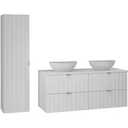 BADMÖBEL 120.6cm Lexa 2er-Set Weiß