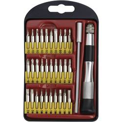 Donau Elektronik 821797 Bit-Set 30teilig Schlitz, Kreuzschlitz Phillips, Kreuzschlitz Pozidriv, Innen-Sechskant, T-Profil