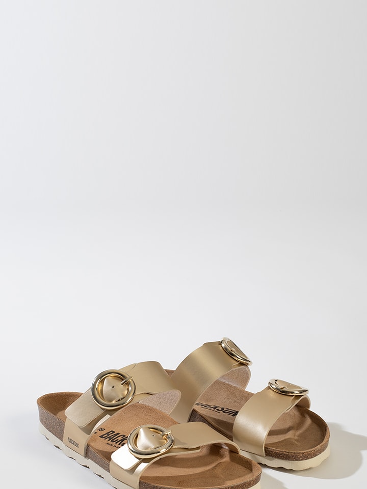 BACKSUN Pantoletten "Belize" in Gold - 40