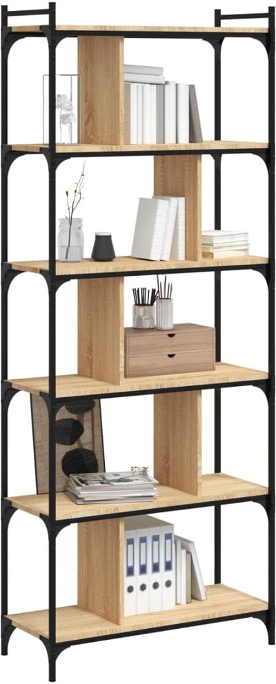 vidaXL Bibliothèque 6 niveaux chêne sonoma 76x32x192 cm