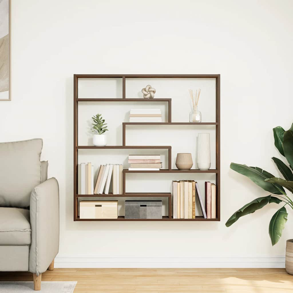 DEvidaxl 19-9 Square Cube Shelf Räuchereiche 100cm H X 100cm W X 18cm D