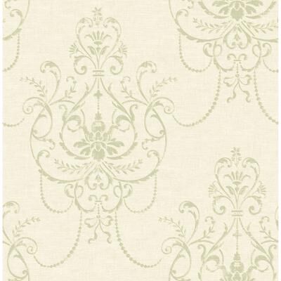 Seabrook Designs Mona Linen Chandelier Unpasted Wallpaper