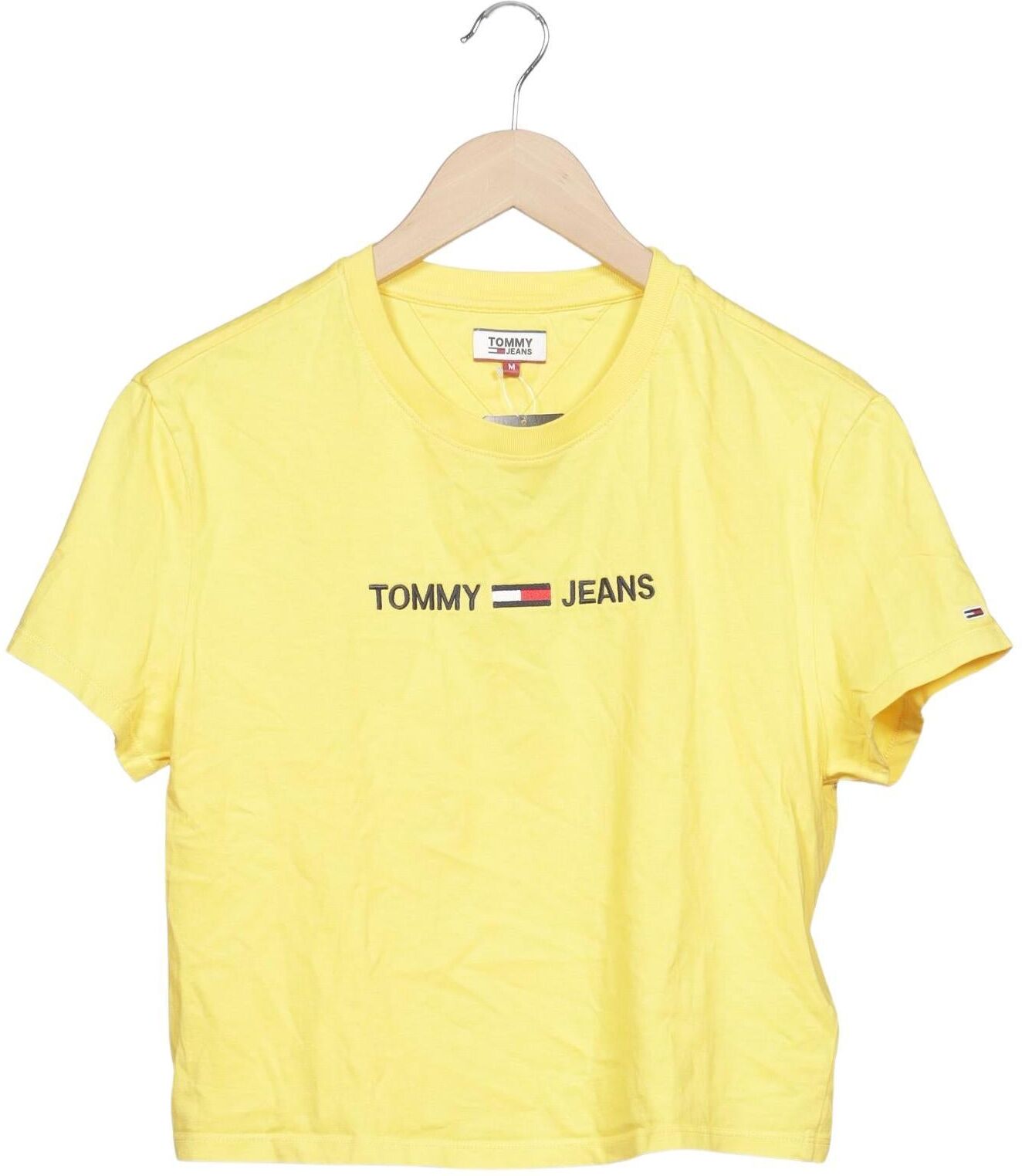 Tommy Jeans Damen T-Shirt, Gelb, Gr. M, Baumwolle - Second Hand
