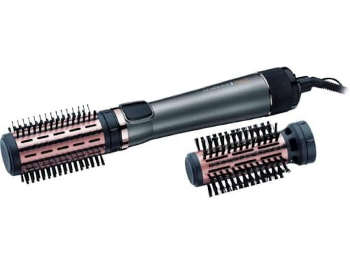 Remington AS8810 Warmluftbürste, Keramikbeschichtung, Silberfarben Keratin Protect Formel, Haaransatz-Booster, Abnehmbare Aufsätze, Zwei Rundbürsten, Für Alle Haartypen