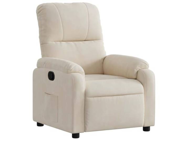 NLQMSU Sessel, neigbar, Beige, Mikrofaserstoff Neigung 135 Grad, gerader Griff, Seitentasche, Rahmen aus Holz, Metall, 110 kg pro Sitz, Mikrofaser – Flecken