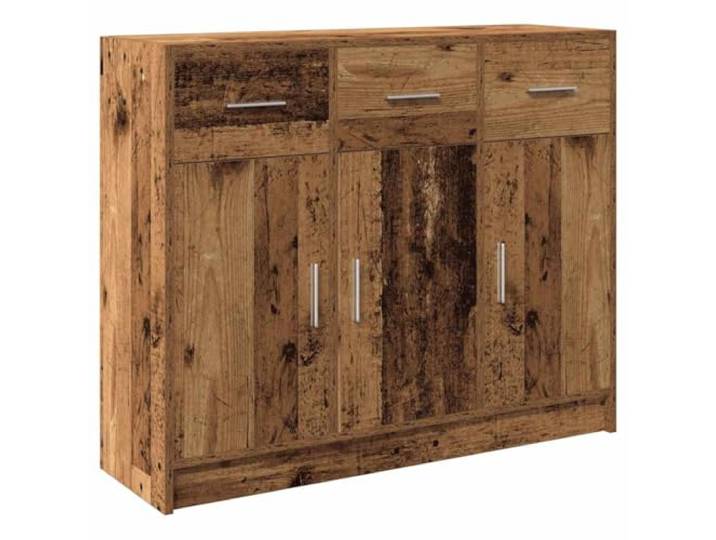 HKTMGDNG Sideboard Altholz-Optik 91x28x75 cm Kommode Flurschrank Kompakter Mehrzweckschrank für Wohnbereich und Esszimmer mit geschlossenen Fächern sowie Stellfläche für Dekoration.