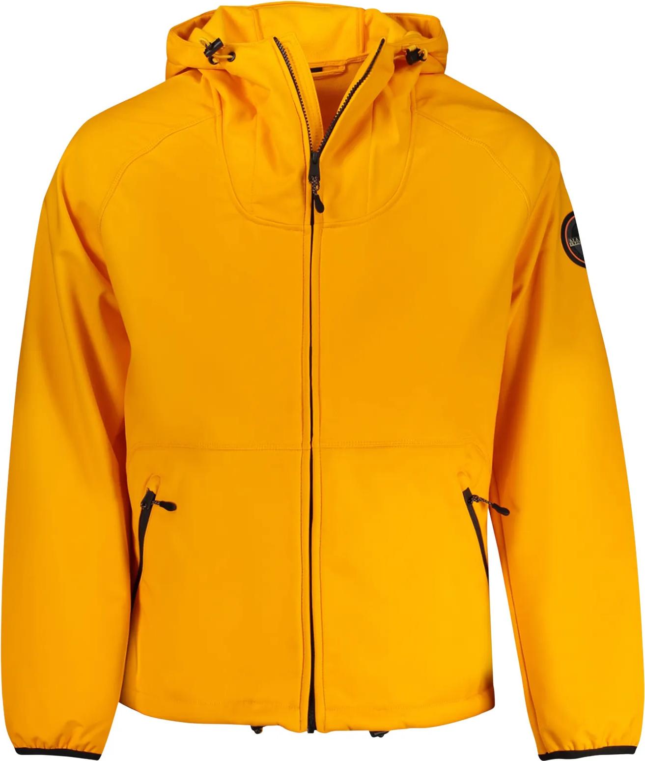 Herren Sportjacke Orange mit Kapuze, Reißverschluss, 70% recycelt