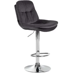 CLP Barhocker Laurel Samt chrom   Farbe: schwarz, Material Gestell: Metall in Chromoptik