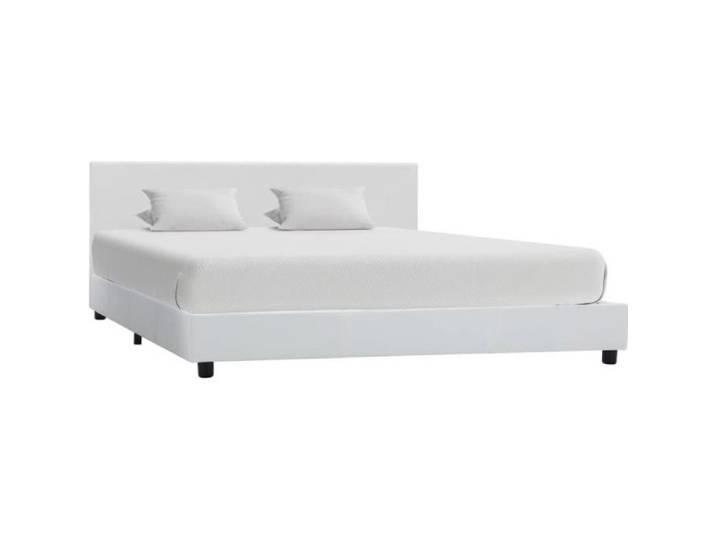 Jill® 7679 Cadre de lit 2 personnes 160x200 cm Lit adulte Lit double Blanc Similicuir