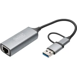 DIGITUS DN-3028 - Netzwerkkarte, USB-A / C, 2,5 Gigabit Ethernet, 1x RJ45