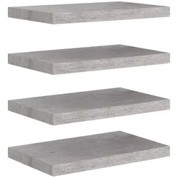 vidaXL Schweberegale 4 Stk. Betongrau 50x23x3,8 cm MDF