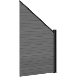 vidaXL, Gartenzaun, Padonilla (1 schräger Abschnitt (dunkelgrauer Post))
