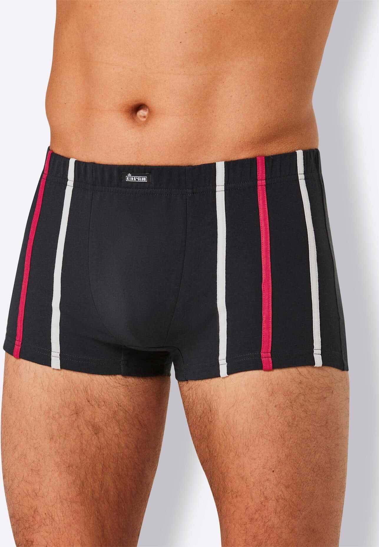 Retro Pants KINGS CLUB, Herren, Gr. 5, 5 Stk., schwarz-weiss (3x weiß, 2x schwarz), 100% Baumwolle, Unterhosen Retro Pants 3x weiß, 2x schwarz 5, 5 Stk.