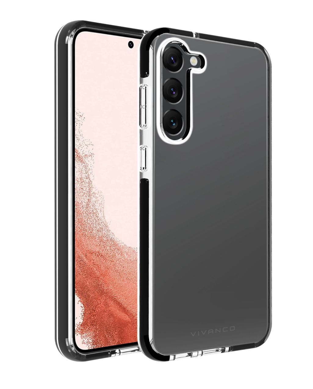 Vivanco Cover für Samsung Galaxy S23+ Rock Solid (Schwarz/Transparent) 63522
