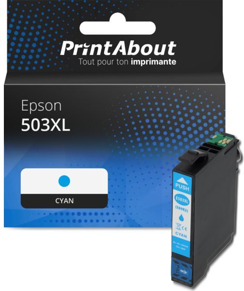 Cartouche PrintAbout compatible pour Epson 503XL (C13T09R24010) - Cyan - Grande capacité