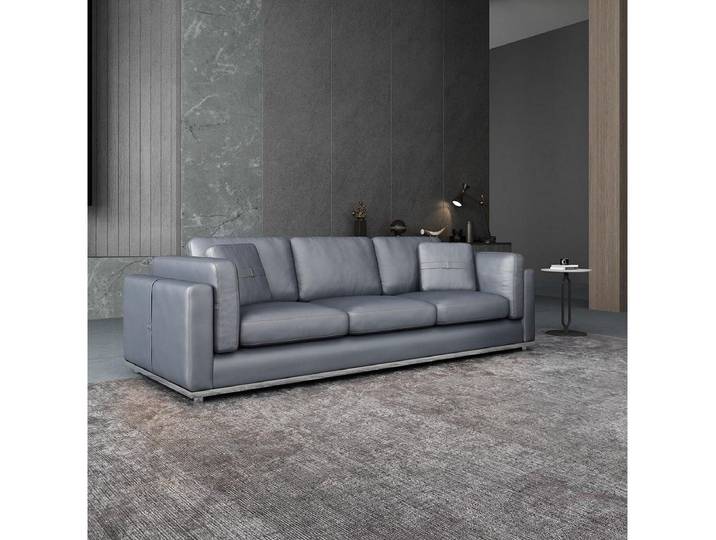 Xlmoebel 4-Sitzer Luxus Ledersofa im Designer-Stil mit elegantem Komfort, 4-Sitzer, Hergestellt in Europa