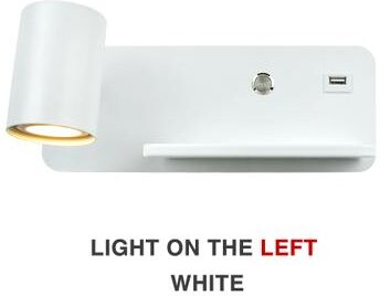 Evergreen Home Goods LED Wall Sconce, With USB And Wireless Charging, Modern Indoor Wall Lamp For Bedroom, Bed Side Lighting white Light On The Left