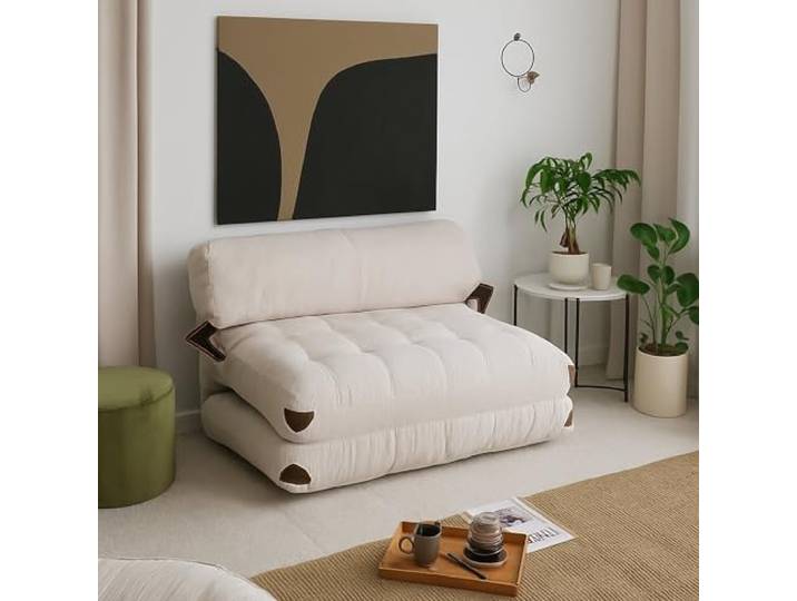 Dmora Schlafsofa 2-Sitzer Dysnomia 120x75 cm Weiß Box