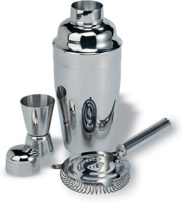 FIZZ Set Cocktail 3 Pezzi Acciaio Inox: Shaker, Filtro, Misurino Personalizzate o neutre