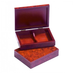 Philos Box für Spielkarten - Designfurnieroptik Wurzelholz 242691