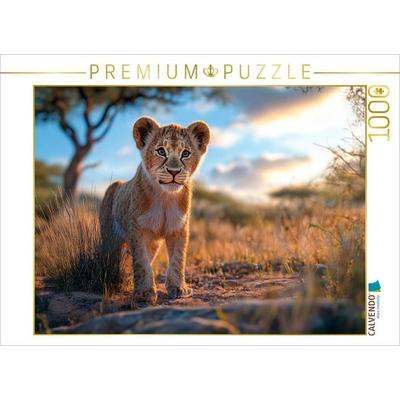 CALVENDO Puzzle Löwenjunges im Abendlicht | 1000 Teile Lege-Größe 64x48cm Foto-Puzzle für glückliche Stunden, von , Calvendo Puzzle