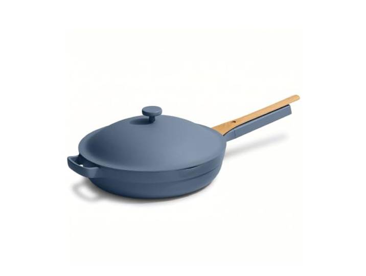 Our Place Mini Always Pan 21,6 cm Keramikpfanne mit modularem Deckel und Buchenholzspatel Patentiertes 10-in-1-Antihaft-Kochgeschirr ohne PFAS Induktions- und ofenfest bis 230 °C Blaues Salz