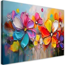WANDBILD abstrakte pastellfarbene bunte blumen