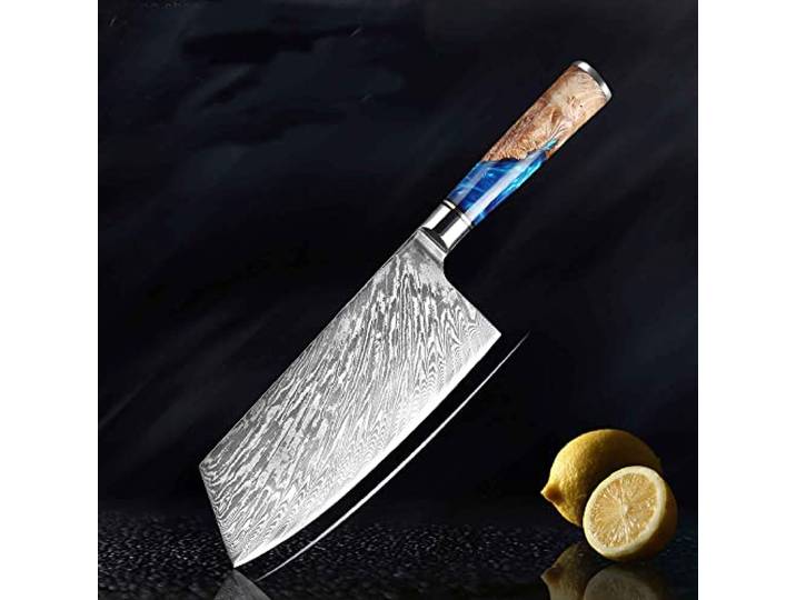 Muxel Damast Hackmesser das asiatische Kochmesser oder Metzgermesser Cleaver Knife Metzgermesser