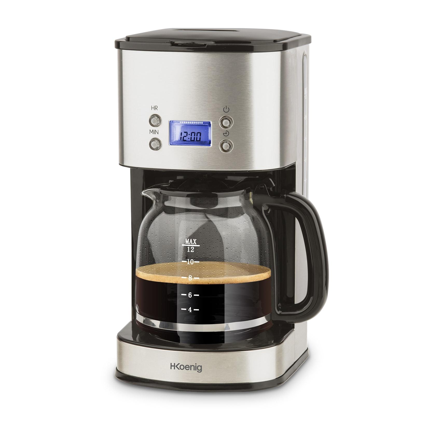 H.Koenig MG30 Kaffeefiltermaschine / 12-20 Tassen / 1,5 L / LCD Bildschrim / programmierbar / silber